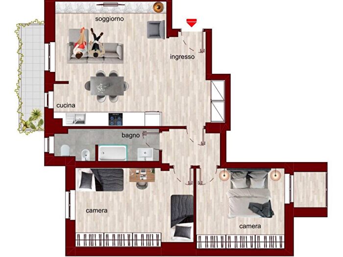 Appartamento trilocale in affitto in Via Sirte, Solari, Milano