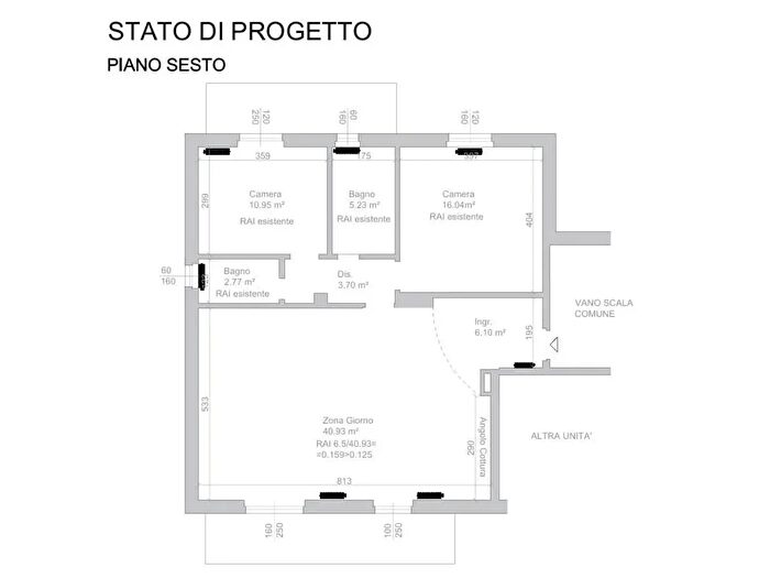 Appartamento trilocale in vendita in Via Motti, Piacenza