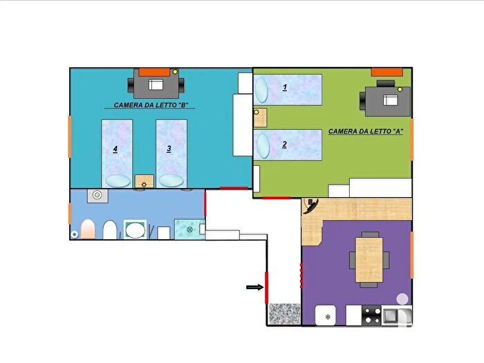 Appartamento trilocale in affitto in Via Giuseppe Finzi, Mantova