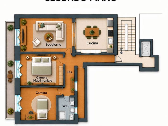 Appartamento trilocale in affitto in Via Leonardo da Vinci, Centro, Acerra