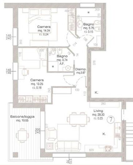 Appartamento trilocale in vendita in Rimini