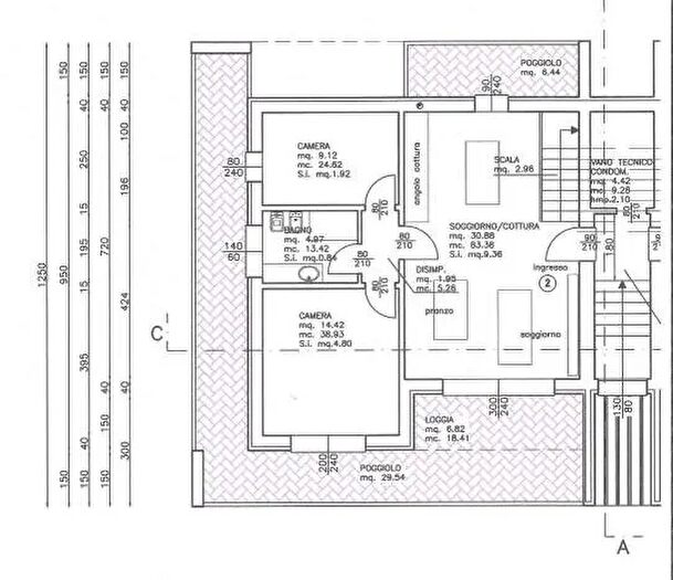 Appartamento trilocale in vendita in Fiesso DArtico