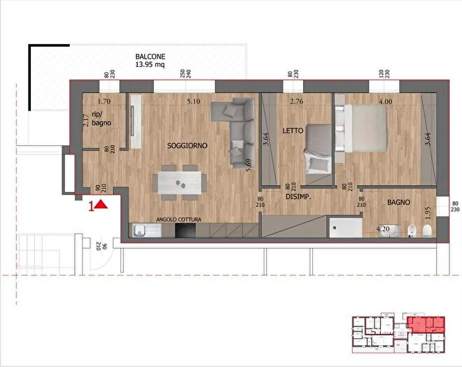 Appartamento quadrilocale in vendita in Reggio Emilia