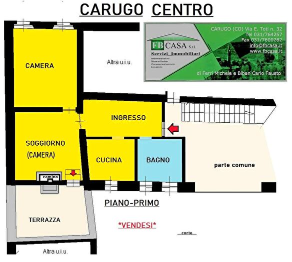 Appartamento trilocale in vendita in Via Calvi, Carugo