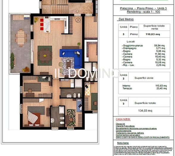 Appartamento quadrilocale in vendita in Via Giulio Brunetta, Padova