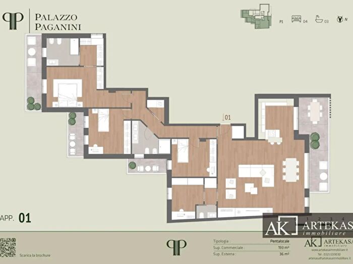 Appartamento trilocale in vendita in Via Paganini, Novara