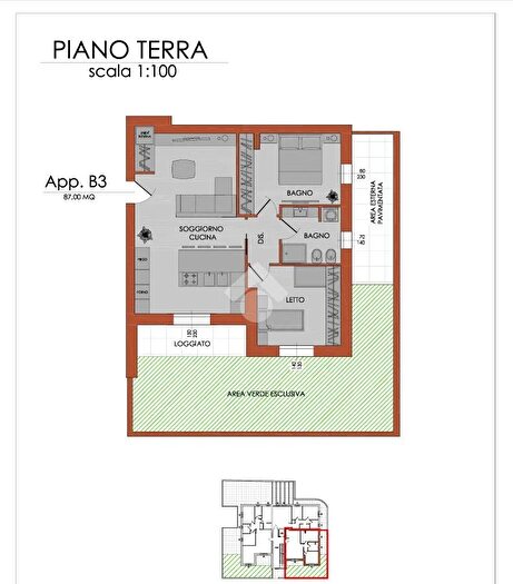 Appartamento trilocale in vendita in Via Ricci Oddi, Piacenza