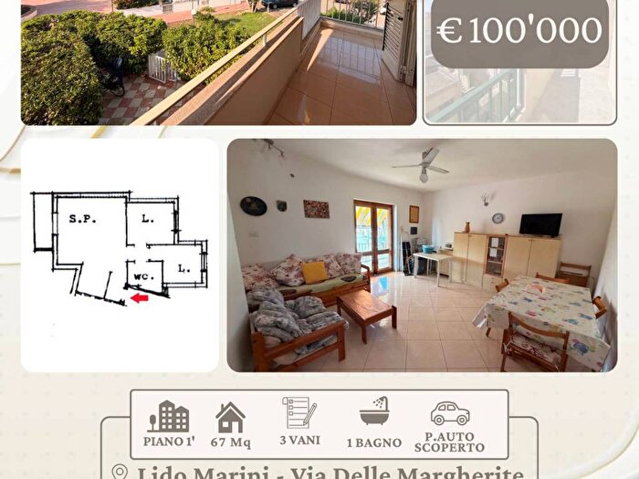 Appartamento trilocale in vendita in Via delle Margherite, Lido Marini, Ugento