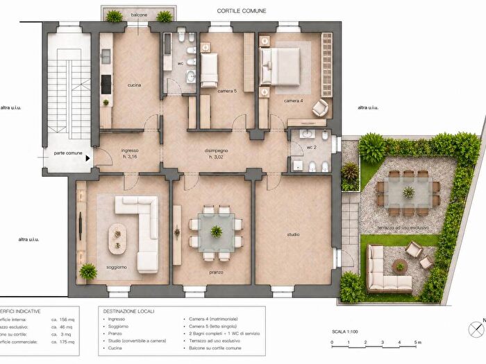 Appartamento con 5 locali in affitto in Piazza Santa Maria delle Grazie, Vincenzo Monti, Milano
