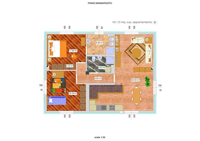 Appartamento trilocale in vendita in Frazio Rigosa, Algua