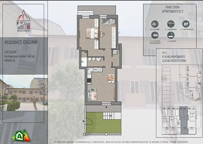 Appartamento trilocale in vendita in Via Reginaldo Giuliani, Firenze