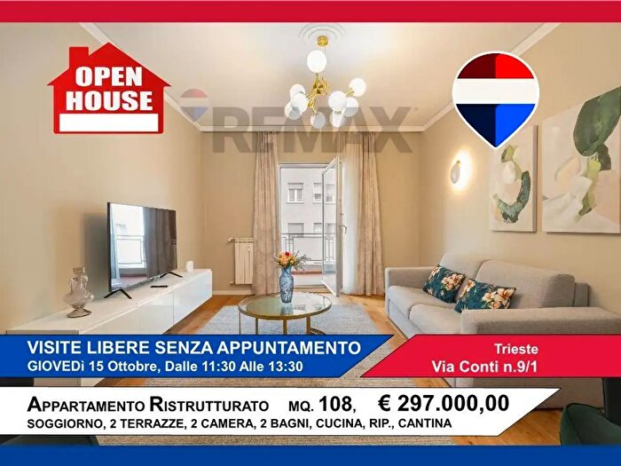 Appartamento trilocale in vendita in Via Conti, Trieste
