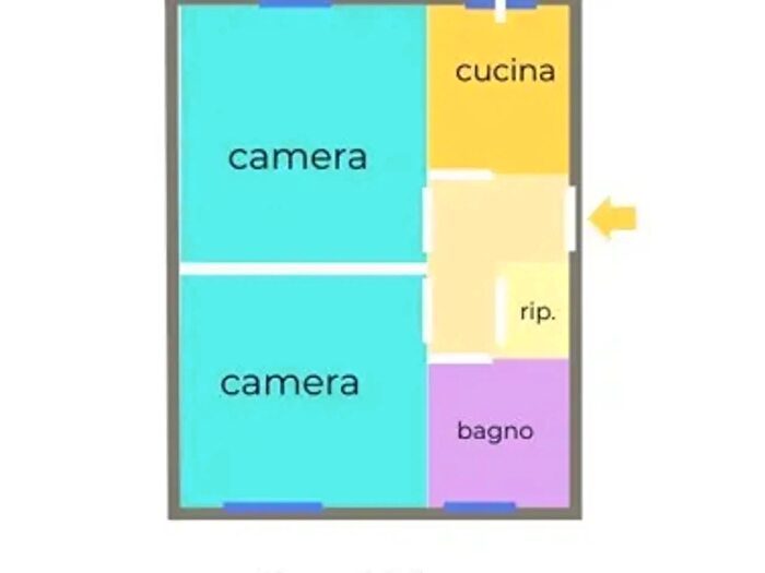 Appartamento trilocale in vendita in Via Cesare Battisti, Cecina
