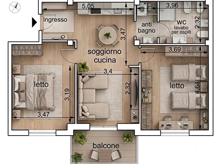 Appartamento trilocale in vendita in Viale Kennedy, Bari