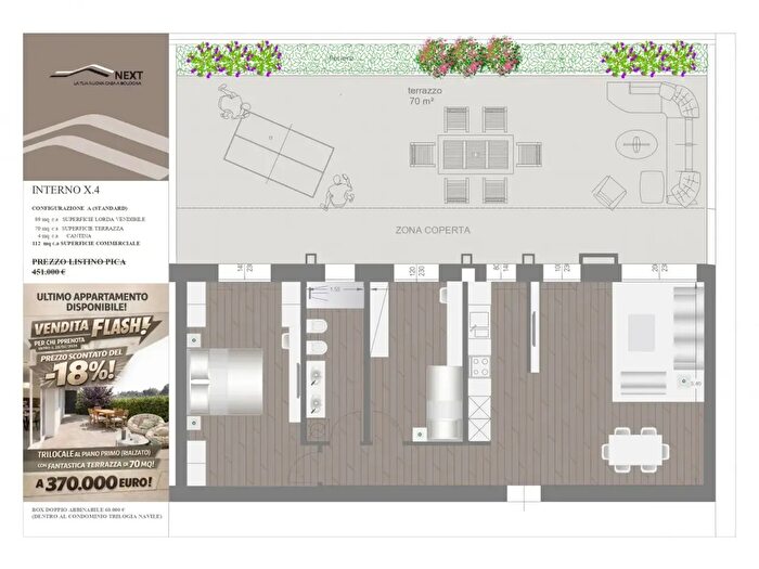 Appartamento trilocale in vendita in Jhon Cage, Bologna