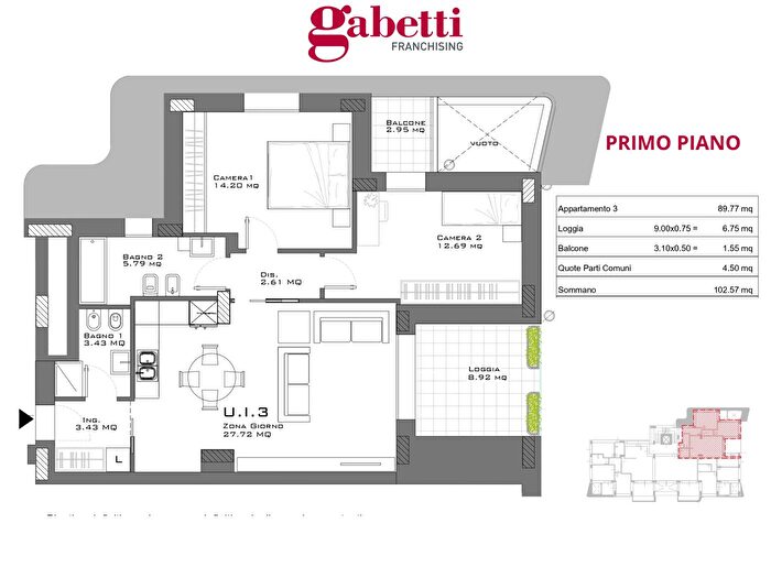 Appartamento trilocale in vendita in Rimini
