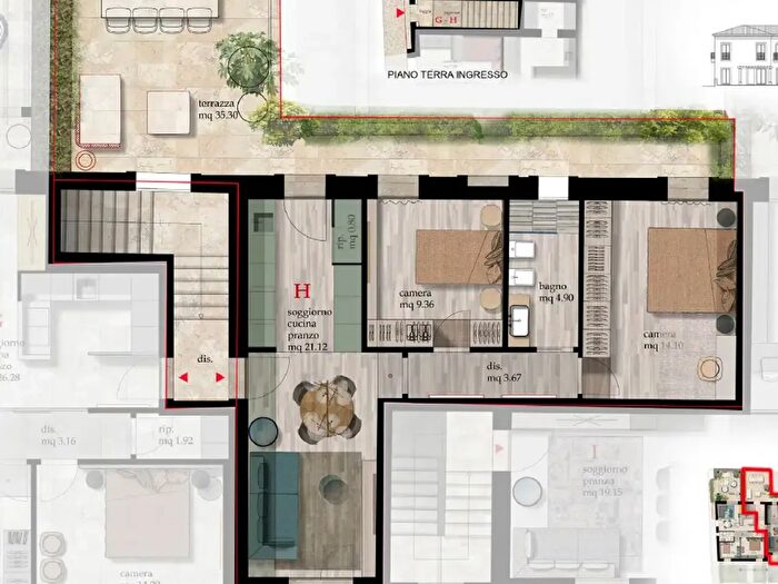 Appartamento quadrilocale in vendita in Cascina