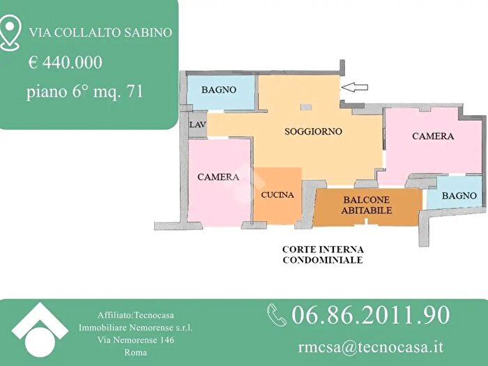 Appartamento trilocale in vendita in Via Collalto Sabino, Roma