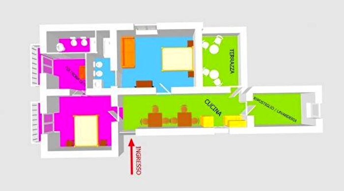 Appartamento trilocale in affitto in Via Alessio Narbone, Zisa, Palermo