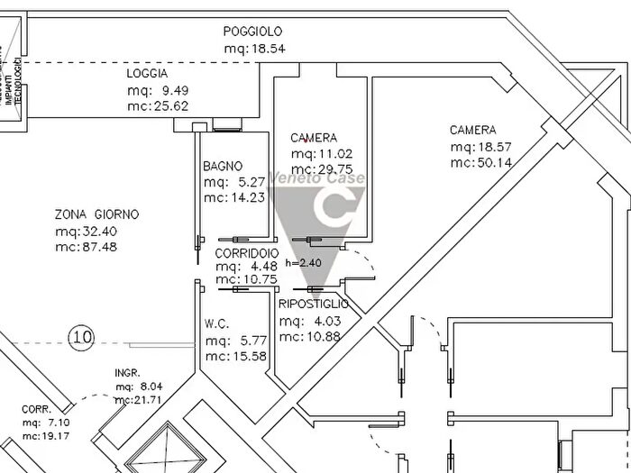 Appartamento trilocale in vendita in Camponogara